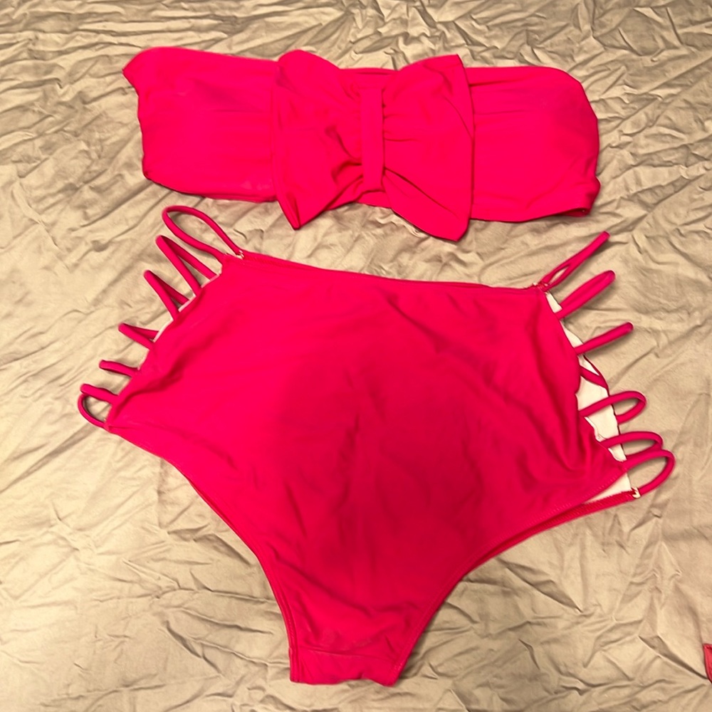 Bathing suit size extra large, hot pink